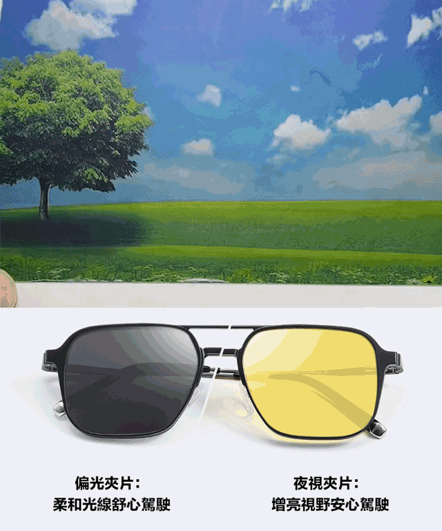 【熱賣時尚墨鏡】一秒磁吸切換，時尚五合一墨鏡！