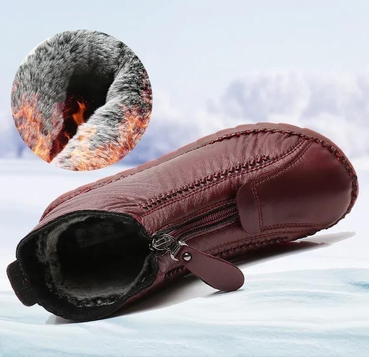 兔毛內裡真皮防滑女鞋 輕便柔軟&防水防滑