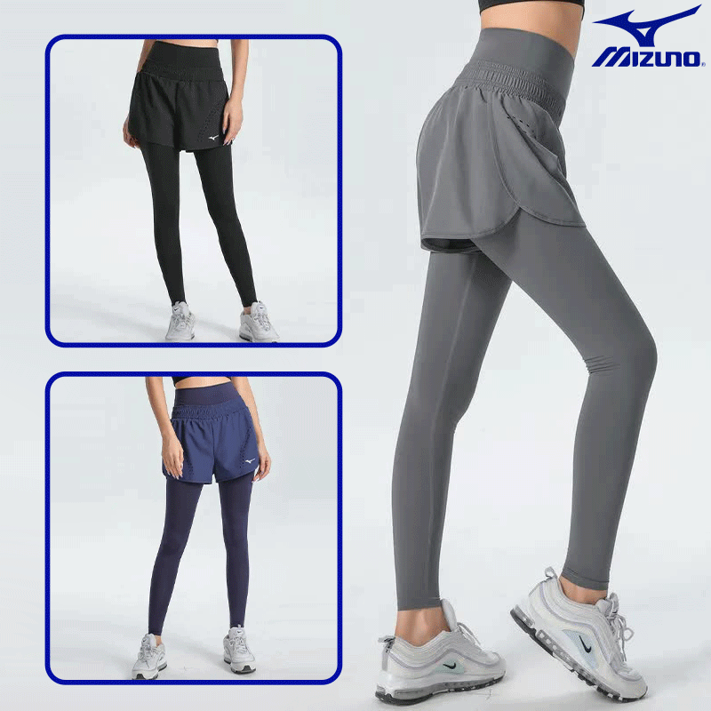 【官方特惠！ Mizuno】新款假兩件瑜伽褲高腰收腹吸汗透氣，原價NT$1380現在下單立減400元，免運+15天鑒賞期！